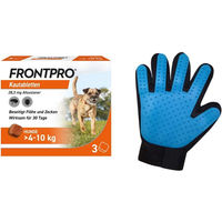 Produktbild von Frontpro Kautabletten für Hunde 4-10 kg 28,3 mg 3 Stück mit Fellhandschuh