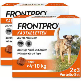 FRONTPRO Kautabletten für Hunde 4-10 kg Doppelpack 2x3 Stück – Bild 1 von 1