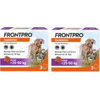 Produktbild von FRONTPRO Kautabletten gegen Flöhe und Zecken für große Hunde über 25 bis 50 kg Doppelpack 2x3 Stück von Boehringer Ingelheim