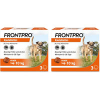 Produktbild von FRONTPRO Kautabletten gegen Flöhe und Zecken für Hunde kleiner Rassen 4-10 kg Doppelpack 2x3 Stück von Boehringer Ingelheim