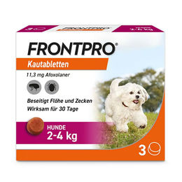 FRONTPRO Kautabletten gegen Zecken und Flöhe für Hunde 2-4kg 3 Stück – Bild 1 von 1