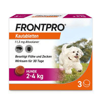 Produktbild von FRONTPRO Kautabletten gegen Zecken und Flöhe für Hunde 2-4kg 3 Stück