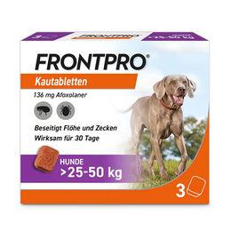 FRONTPRO Kautabletten gegen Zecken und Flöhe für Hunde über 25-50kg 3 Stück – Bild 1 von 1