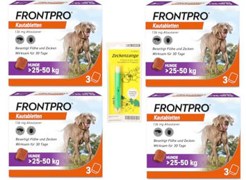 FRONTPRO Kautabletten von Boehringer Ingelheim zum Schutz gegen Zecken und Flöhe für große Hunde 25-50 kg – Bild 1 von 3