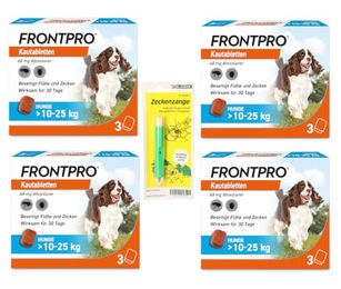 FRONTPRO Kautabletten von Boehringer Ingelheim zum Schutz gegen Zecken und Flöhe für Hunde mittlerer Rassen 10-25 kg – Bild 1 von 3