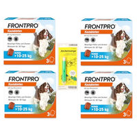 Produktbild von FRONTPRO Kautabletten von Boehringer Ingelheim zum Schutz gegen Zecken und Flöhe für Hunde mittlerer Rassen 10-25 kg