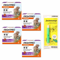 Produktbild von FRONTPRO Sparset für Hunde 25-50kg inklusive Zeckenzange