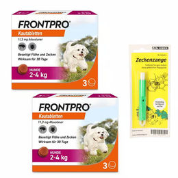 FRONTPRO Sparset mit Zeckenzange für Hunde 2-4 kg – Bild 1 von 1