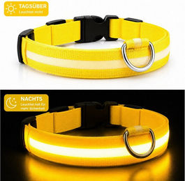 FroShop LED Hundehalsband USB aufladbar aus Nylon mit reflektierenden Blinkfunktion für Hunde in S/M/L/XL – Bild 1 von 1