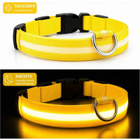 Produktbild von FroShop LED Hundehalsband USB aufladbar aus Nylon mit reflektierenden Blinkfunktion für Hunde in S/M/L/XL