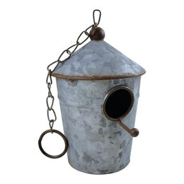 FTWDesign Nistkasten für Wildvögel aus Metall in Silber und Grau – Bild 1 von 6