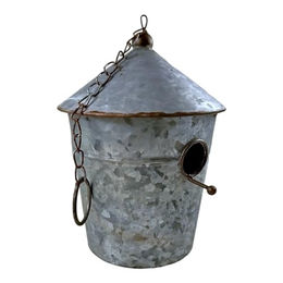FTWDesign Nistkasten für Wildvögel aus Metall in Silber und Grau Größe L - 1 Stk. – Bild 1 von 6