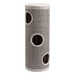 Fudajo Forest Kratztonne für Katzen in Mehrfarbig-Creme mit Kissen und 3 Eingängen Höhe 106 cm Durchmesser 40 cm – Bild 1 von 4