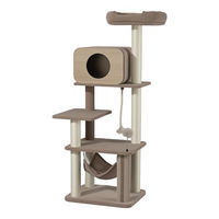 Produktbild von Fudajo Forest Oak Kratzbaum beige 152 cm mit Katzenhaus Hängematte und Sisal
