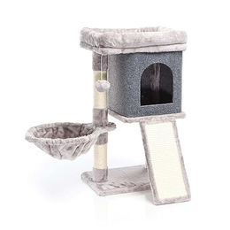 Fudajo Katzenkratzbaum Grau mit Haus, Liegemulde und Aussichtsplattform 71,5 cm hoch – Bild 1 von 1