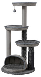 Fudajo Urban Loft Kratzbaum für Katzen Grau 115 cm mit Massageelement und Papierseil-Kratzstämmen – Bild 1 von 4