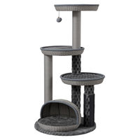 Produktbild von Fudajo Urban Loft Kratzbaum für Katzen Grau 115 cm mit Massageelement und Papierseil-Kratzstämmen