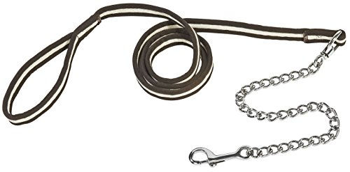 Führleine SOFT mit Kette aus Metall in Schwarz oder Braun 200 cm – Bild 1 von 2