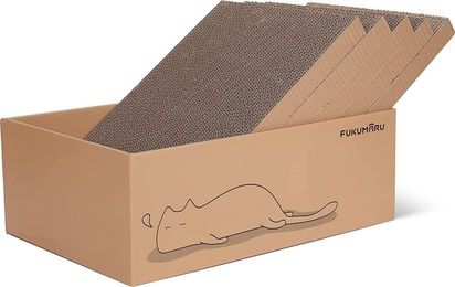 FUKUMARU Katzen Kratzpappe Set mit 5 umkehrbaren Kratzmatten aus Pappe – Bild 1 von 2