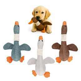 FUNFY 3-teiliges Enten-Kauspielzeug aus Plüsch mit Quietscher für Welpen und Katzen – Bild 1 von 5