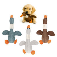 Produktbild von FUNFY 3-teiliges Enten-Kauspielzeug aus Plüsch mit Quietscher für Welpen und Katzen