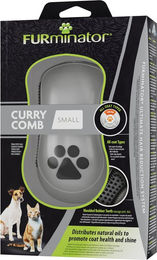 FURminator Curry Comb Striegel für alle Felltypen aus Kunststoff in Grau Schwarz 12 x 6 x 4 cm – Bild 1 von 1