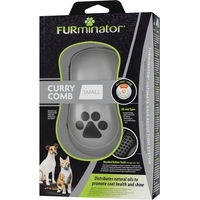 Produktbild von FURminator Curry Comb Striegel für alle Felltypen aus Kunststoff in Grau Schwarz 12 x 6 x 4 cm