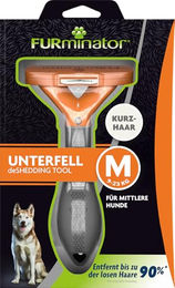 Furminator deShedding-Bürste für kurzhaarige mittelgroße Hunde in Schwarz-Orange mit Edelstahl-Elementen – Bild 1 von 13