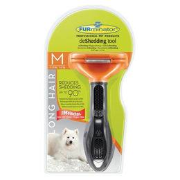 Produktbild von Furminator deShedding Bürste für mittelgroße Hunde mit langem Fell in Orange