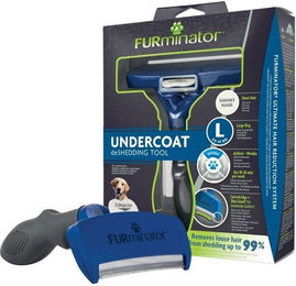 Furminator Undercoat deShedding Bürste für kurzhaarige Hunde in Blau Größe Groß – Bild 1 von 11
