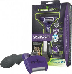 Furminator Undercoat deShedding Bürste für langhaarige Katzen aus Edelstahl in Lila Größe L - 1 Stk. – Bild 1 von 2