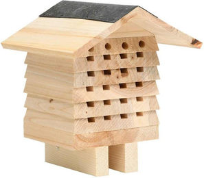 furnicato Bienenhaus aus Massivholz naturfarben 22 x 20 x 20 cm – Bild 1 von 4