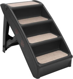 furnicato Haustiertreppe klappbar aus Filz Schwarz 62x40x49,5 cm für kleine und große Tiere – Bild 1 von 5