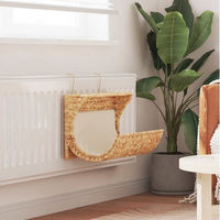 Produktbild von furnicato Heizungsliege Katzenbett aus Bananenblatt und Wasserhyazinthe Braun 37x20x20 cm