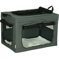 Produktbild von furnicato Hunde-Transportbox aus Polyester Grau 60L x 42B x 42H cm
