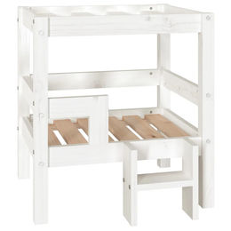 Furnicato Hundebett aus Kiefer Massivholz in Weiß 55,5x53,5x60 cm – Bild 1 von 2