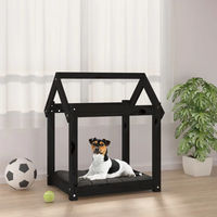 Produktbild von Furnicato Hundebett aus Kiefer Massivholz Schwarz 61x50x70 cm