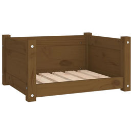 Furnicato Hundebett aus Massivholz Kiefer in Braun 55,5x45,5x28 cm – Bild 1 von 8