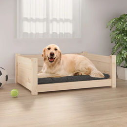 Furnicato Hundebett aus Massivholz Kiefer in Braun und Natur 75,5x55,5x28 cm – Bild 1 von 3