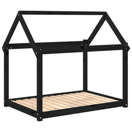 Furnicato Hundebett aus Massivholz Kiefer in Schwarz 111x80x100 cm – Bild 1 von 8