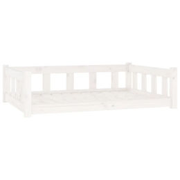 Furnicato Hundebett aus Massivholz Kiefer in Weiß 105,5x75,5x28 cm – Bild 1 von 2