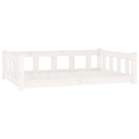 Produktbild von Furnicato Hundebett aus Massivholz Kiefer in Weiß 105,5x75,5x28 cm