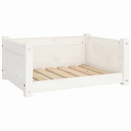 Furnicato Hundebett aus Massivholz Kiefer in Weiß 65,5x50,5x28 cm – Bild 1 von 8