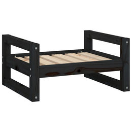 Furnicato Hundebett aus Massivholz Kiefer Schwarz 55,5x45,5x28 cm – Bild 1 von 8