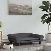 Produktbild von furnicato Hundebett Grau mit Massivholz Rahmen und Samt aus Polyester für kleine Hunde 70 x 48 x 22 cm