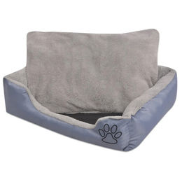 Furnicato Hundebett mit gepolstertem Kissen aus Stoff in Grau Größe XL – Bild 1 von 5