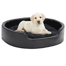 Furnicato Hundebett Schwarz aus Kunstleder 79x70x19 cm – Bild 1 von 7