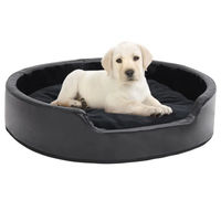 Produktbild von Furnicato Hundebett Schwarz aus Kunstleder 79x70x19 cm
