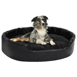 Furnicato Hundebett Schwarz aus Kunstleder 90x79x20 cm – Bild 1 von 8