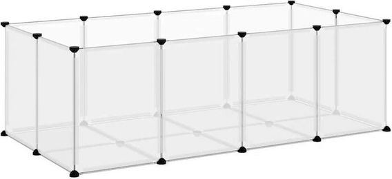 furnicato Kleintierkäfig aus Kunststoff Transparent Schwarz für Kaninchen Hamster Meerschweinchen Igel 144 x 74 x 46,5 cm – Bild 1 von 1